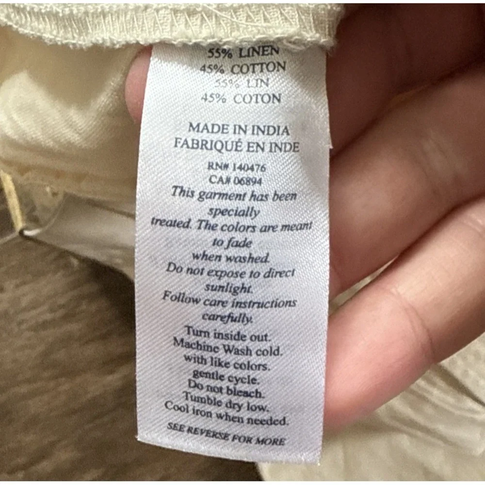 Faherty Linen Shorts Men 38 Tan Summer Lightweight 10